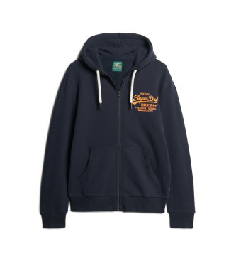 Superdry Fluorescent sweatshirt with logo Vintage Logo Navy