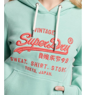 Superdry Fluorescerend sweatshirt met groen Vintage Logo logo