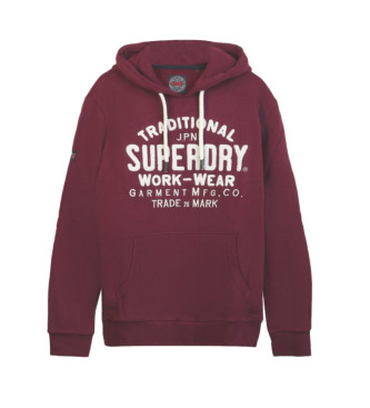 Superdry Athletic Script Graphic Sweatshirt bordowy liloso