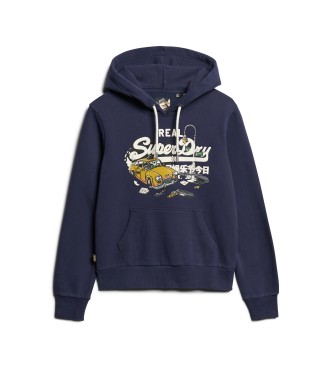 Superdry Grafisches Kapuzensweatshirt New York navy