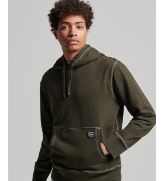 Superdry Sweatshirt com capuz, de corte largo, com costura verde em contraste