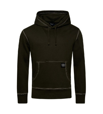 Superdry Sweatshirt com capuz, de corte largo, com costura verde em contraste