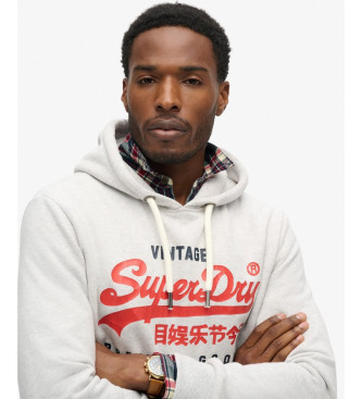 Superdry Sudadera Logotipo Duo Vintage gris