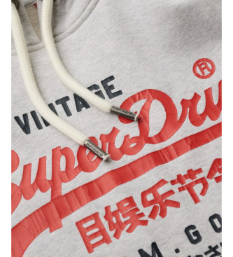 Superdry Sweatshirt Logo Duo Vintage grau