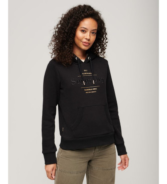 Superdry Felpa Luxe Metallic nera 