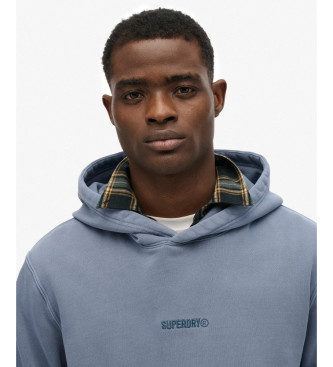 Superdry Mikina s kapuco Micro Logo Hood modra