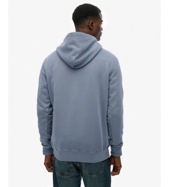 Superdry Mikina s kapuco Micro Logo Hood modra