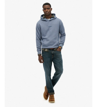 Superdry Mikina s kapuco Micro Logo Hood modra