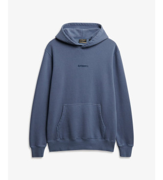 Superdry Mikina s kapuco Micro Logo Hood modra
