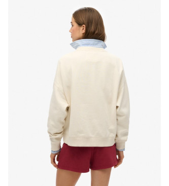 Superdry Entspanntes Sweatshirt mit Applikationen in Beige