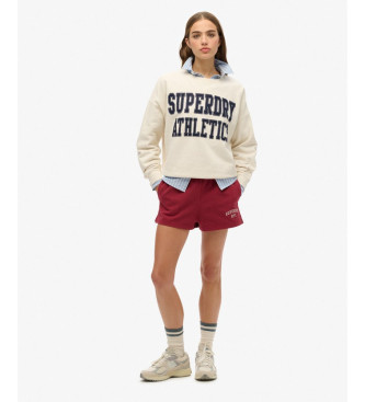 Superdry Entspanntes Sweatshirt mit Applikationen in Beige