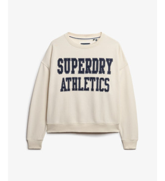 Superdry Entspanntes Sweatshirt mit Applikationen in Beige