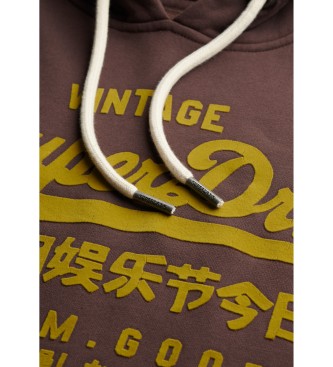 Superdry Avslappnad tonal brun sweatshirt