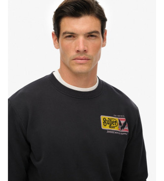 Superdry Sweatshirt Service Supply Loose AFB noir