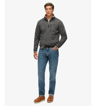 Superdry Jersey Storm Fleece Half Zip gris oscuro