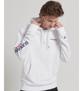 Superdry Loose hooded sweatshirt with logo Sportswear white