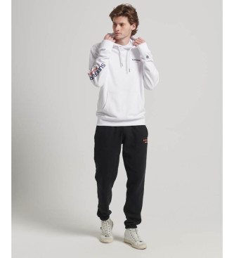 Superdry Loose hooded sweatshirt with logo Sportswear white