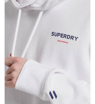 Superdry Luźna bluza z kapturem z logo Sportswear biała