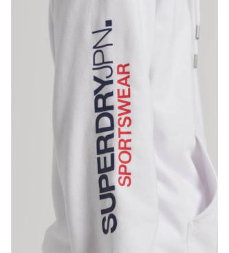 Superdry Loose hooded sweatshirt with logo Sportswear white