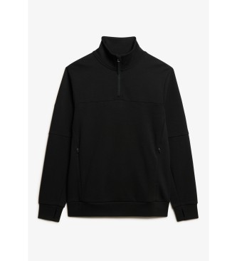 Superdry Loose sweatshirt with half zip Tech   black