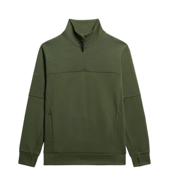 Superdry Tech green half zip loose sweatshirt  