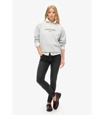 Superdry Sport Luxe gr sweatshirt med rund hals och ls passform  