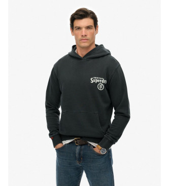 Superdry Sweatshirt Tokyo Narrative Capuz solto preto