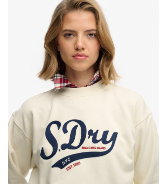 Superdry Varsity Script Los Beigekleurig sweatshirt