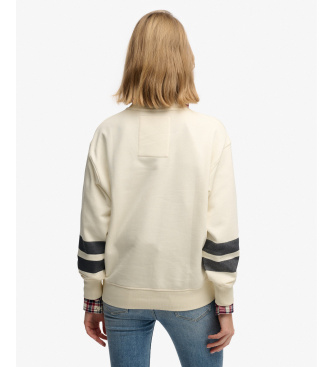 Superdry Varsity Script Los Beigekleurig sweatshirt