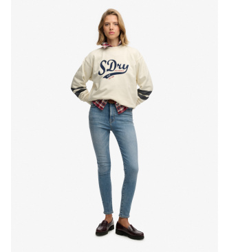 Superdry Varsity Script Los Beigekleurig sweatshirt