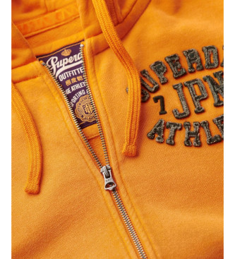 Superdry Vintage Athletic Kapuzenpullover mit Reiverschluss Orange