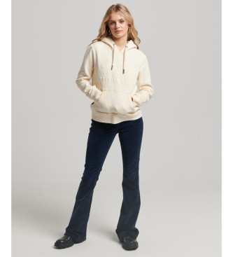 Superdry Sweatshirt vintage com capuz e logtipo em relevo em branco