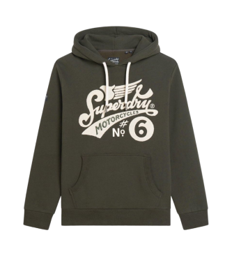 Superdry Felpa verde con scritta Worker