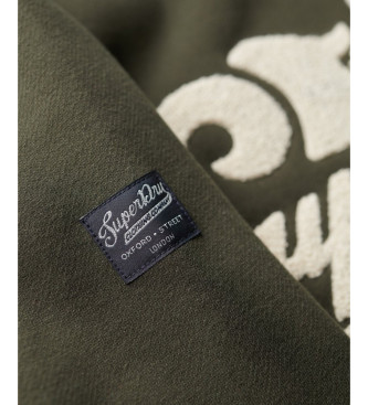 Superdry Felpa verde con scritta Worker