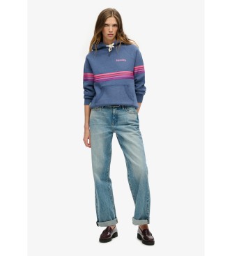 Superdry Blue Rainbow Striped Hoodie