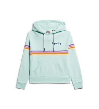 Superdry Felpa verde logo Arcobaleno