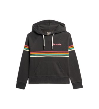 Superdry Felpa arcobaleno nero