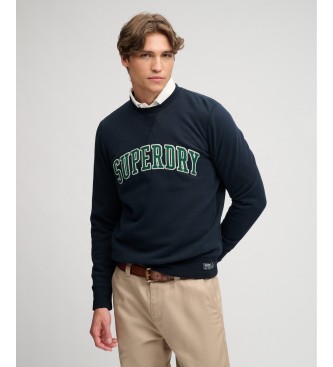 Superdry Sudadera Athletic Applique Relaxed marineblå
