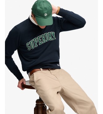 Superdry Sudadera Athletic Applique Relaxed marineblå
