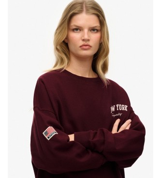Superdry Athletic Relaxed-sweatshirt i bordeauxrød