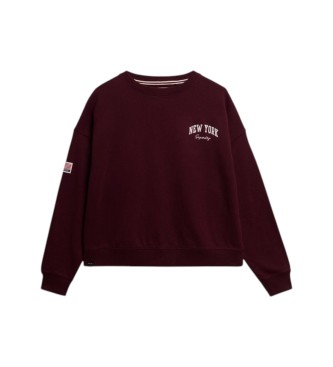 Superdry Athletic Relaxed-sweatshirt i bordeauxrød