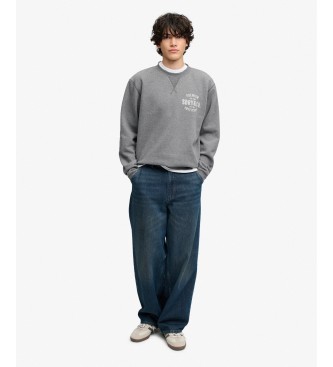 Superdry Grå Block Text sweatshirt