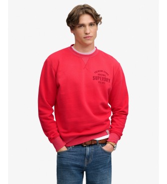 Superdry Czerwona bluza z nadrukiem „Block Text”