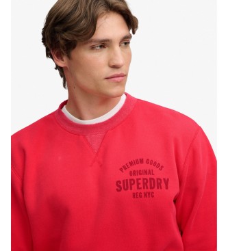 Superdry Czerwona bluza z nadrukiem „Block Text”