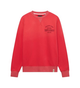 Superdry Czerwona bluza z nadrukiem „Block Text”
