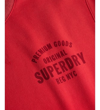Superdry Czerwona bluza z nadrukiem „Block Text”