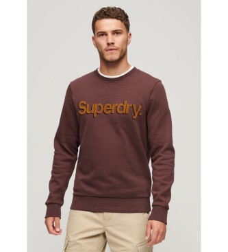 Superdry Klassiek sweatshirt met kastanjebruin Core-logo
