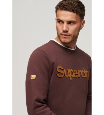 Superdry Klassisk sweatshirt med rdbrun Core-logotyp