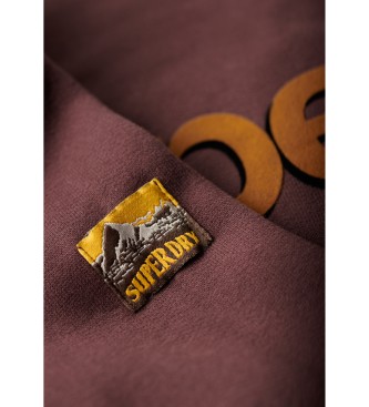 Superdry Klassisk sweatshirt med rdbrun Core-logotyp