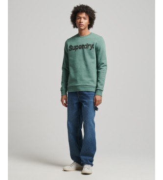 Superdry Klassisk sweatshirt med rund hals og logo Core green